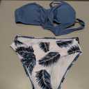 Girls Swimsuits Bikini Set Two Piece Bathing Suit Criss Cross Girls' Swimwear with Chest Pad (13-14 Years, Blue Leaf-cross)