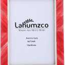 Handmade Picture Photo Frame Chevron Herringbone Art Inspired Vintage Table-Top/Wall Dcor Boho Christmas Frames (5x7 Inches, Red, White)