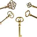 5-Key Skeleton Key Set,Universal Replacement Skeleton Keys Kit for Antique Dresser, Chinese Cabinet, Antique Furniture and Old Style Cabinets or Doors (5 pcs)