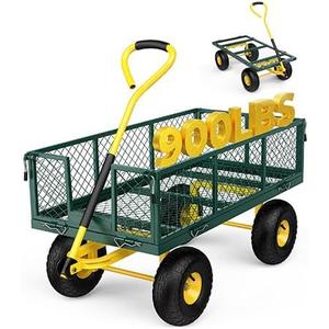 Firstness 900 Lbs Heavy Duty Metal Garden Wagon Cart, Green