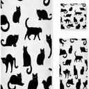 Black Cats 3 Piece Towel Bathroom Sets, 1 Bath Towel, 1 Washcloth, 1 Hand Towel, Cotton Fast Dry Soft Absorbent Towel Set for Home Kitchen Family