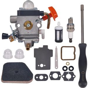 FS90R Carburetor C1Q-S174 for Stihl FS110R FS130R FS100 KM130R FS130 FS90 KM90R KM90 FS100RX FS110 KM110R HT100 HT101 Trimmer Weed Eater - with Valve Clearance Setting 9 Piece Set