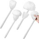 Eaasty Toilet Bowl Mop Toilet Bowl Brush White Soft Swab Bathroom Brush with Holder Long Handle Cleaning Scrubber Bathroom Accessories(4 Pcs)