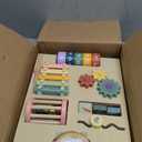 Wooden Baby Walker, Montessori Walker for Babies 6-12 Months, Push Walking Toys for 1 Year Old Learning to Walk (Green Baby Walker)