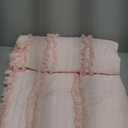Ultra Soft Pre-Washed Quilted Throw Blanket, Ruffle Fringed Pink Boho Decorative Throw, Stone Washed Chic Rustic Blanket for Sofa Couch Bed Chair, 50"x 60"