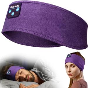 Perytong Sleep Headphones Sleeping Bluetooth Headband, Soft Headphone Band with Ultra-Thin Speakers Perfect for Side Sleepers, Running, Workout, Jogging, Yoga, Insomnia Cool Gadgets (Dark Purple)