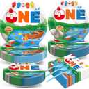 50 GuestsGone Fishing Plates and Napkins Party Supplies Ofishally One Birthday Party Decorations Disposable Tableware Set The Big One Dinnerware Favor for Kids Boys Girls, 200PCS