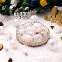 Christmas Ornaments Ball Set-Shatterproof Clear Plastic Decorative Baubles for Xmas Tree House Holiday Wedding Party Decoration,20pcs White (Style 4)