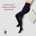 2-Pack Slightly Transparent Tights for girls & women, High Elasticity Sheen Pantyhose, For Work Dance Casual. (Black, XXL)