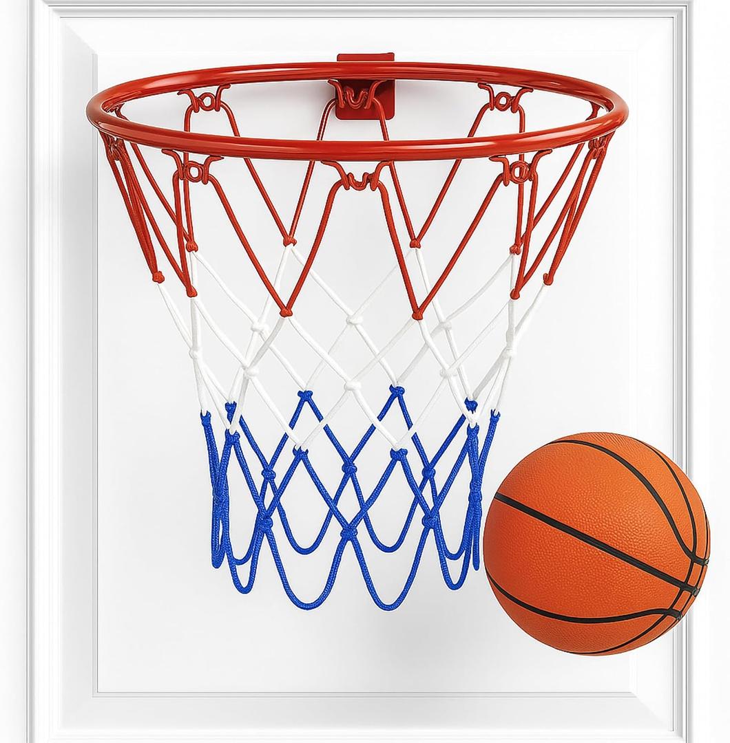 ArtCreativity Mini Over-the-Door Basketball Hoop Game Easy to Hang, No Assembly Required Includes 1 Mini Ball & Durable Net Hoop Indoor Basketball Toy Gift for Kids, Teens & Adults Bedroom Play