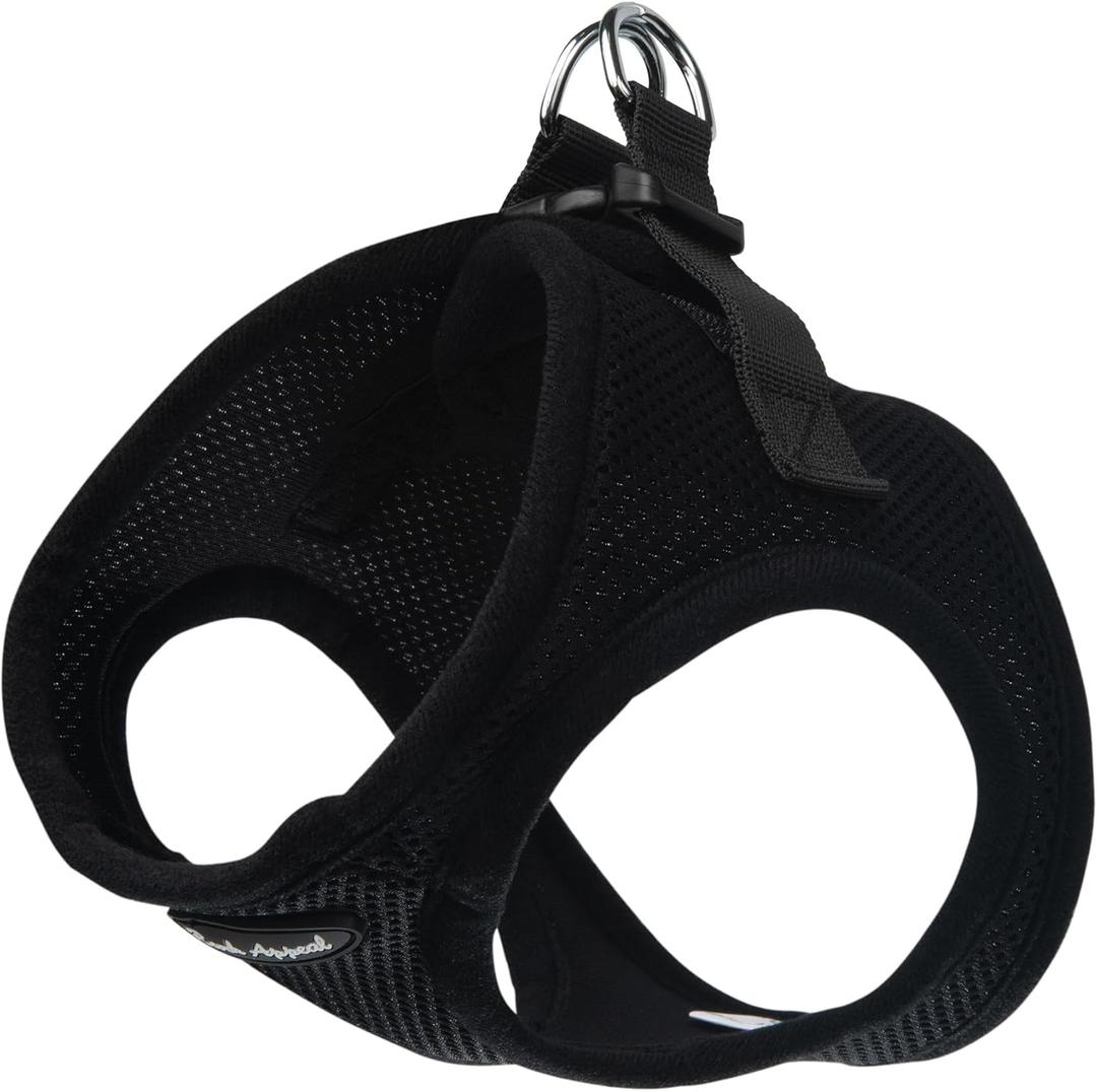 Bark Appeal Black Step-in Dog Harness for Small-Medium Pets  Updated Sizing, Re-Measuring is Essential  Soft Vest Harness  Anti-Choke with Adjustable Strap & Heavy Duty Clip  L (L (15.5-17.5 Chest))