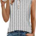 LOMON Tank Top for Women Crew Neck Sleeveless Loose Fit Button Casual Tee Shirts Summer Fashion 2026 Tunic Tops Blouses (M)