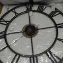 LEIKE Large Wall Clock, 24" Completely Silent, Non Ticking, Battery-Operated,Rustic Round Modern Metal Wall Clock Decor for Living Room, Bedroom and Kitchen, (60cm, Black-Roman Number)