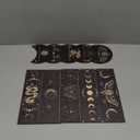 10 Pcs Black Gold Wooden Tarot Card Holder Stand Include Rectangular Tarot Card Stand and Moon Shape Tarot Deck Holder for Witch Divination Tools Card Place Card Gifts