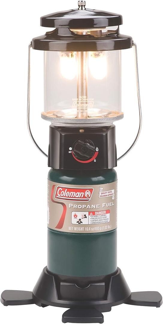 Coleman 1000L Deluxe Propane Lantern, Gas Lamp with Adjustable Brightness, Pressure Control, Carry Handle & Mantles Included, Great for Camping, Hunting, Power Outage & More