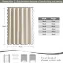 MIULEE Beige Scalloped Shower Curtain Linen Textured with 12 Metal Hooks Cute Heavy Duty Washable Waterproof Neutral Thick Cloth Shower Curtains with Black Border for Bathroom Bathtub,W72*L72 Cream