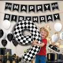 5 x 40 Inch Checkered Number Balloon - Race Flag Pattern Big Helium Balloon for Birthday Party Decorations - Black & White Balloon for Kids Adults Party Supplies (Racing Car, Number 9)