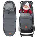 Zooawa Warm Bunting Bag Universal, Waterproof Baby Stroller Sleeping Bag for Cold Weather, Stroller Toddler Footmuff, Extra Thick, Fits 6-36 Months Baby, Gray