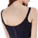Women's Embroidery Bra, Push-up Bra Longline BraUnderwire Bralette Full Coverage Thin Cup (B75 Black)