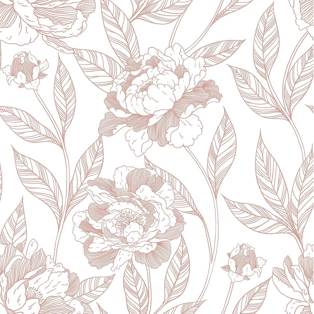 Vinjiasin Pink Floral Wallpaper Peel and Stick Modern Contact Paper Self Adhesive Removable Wall Paper for Bathroom Bedroom Cabinets 17.3"x 78.7"