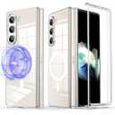 HIYUUTTBS Magnetic Case for Samsung Galaxy Z Fold 6 Case Slim Fit, Luxury Thin Lightweight Matte Hard PC [Not Yellowing] Phone Cases Cover for Samsung Galaxy Z Fold 6 7.6 Inch, Clear(9-9)