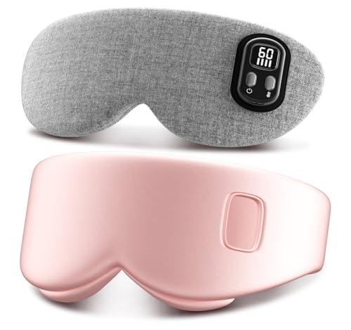 Heated Eye Mask - Cordless Eye Mask for Dry Eyes, Eye Relief, Improved Sleep, Timed Shutdown, 4 Temperature, Washable Eye Heating Pad for Travel, Christmas Gifts for Women Men - Pink