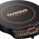 Nuwave Precision Induction Cooktop Gold, 12 Shatter-Proof Ceramic Glass Surface, Large 8 Heating Coil, Portable, 51Temp Settings 100F to 575F, 3 Wattage Settings 600, 900, and 1500 Watts