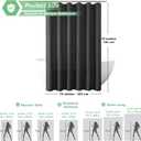 meioro Charcoal Grey Shower Curtain, Waffle Weave 256GSM Heavy Duty Textured Fabric Shower Curtains for Bathroom Hotel Spa, Luxury Weighted Polyester Cloth Bath Curtain Set with 12 Hooks, 72Wx84H