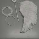 Angel Wings and Halo Magic Wand Set, Angel Wing Halloween Angel Costume Set for Kids Adults Women Girls