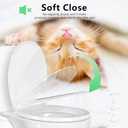 Toilet Seat Round Soft Close16.5'', Toilet Lid Slow Close Quiet No Slam, Easy Installation & ReleaseSafe PP Material Easy Clean, Comfortable Ergonomic Design, 2 Years Support, White Plastic