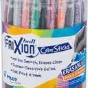 Pilot FriXion ColorSticks Erasable Gel Ink Pens, Fine Point 0.7 mm, Assorted Colors, Pack of 36, Erasable Pens - Ideal for School, Journaling, & Office Writing