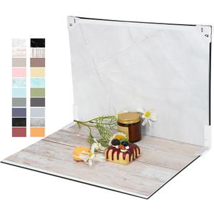 Yoocheese Photo Backdrop for Product Photography, Foldable Tabletop Background Board Kit, 1-Min Setup, 10 Double-Sided (20 Patterns), 16.5x11.7 in for Small Products & Food Photography (Mulit)