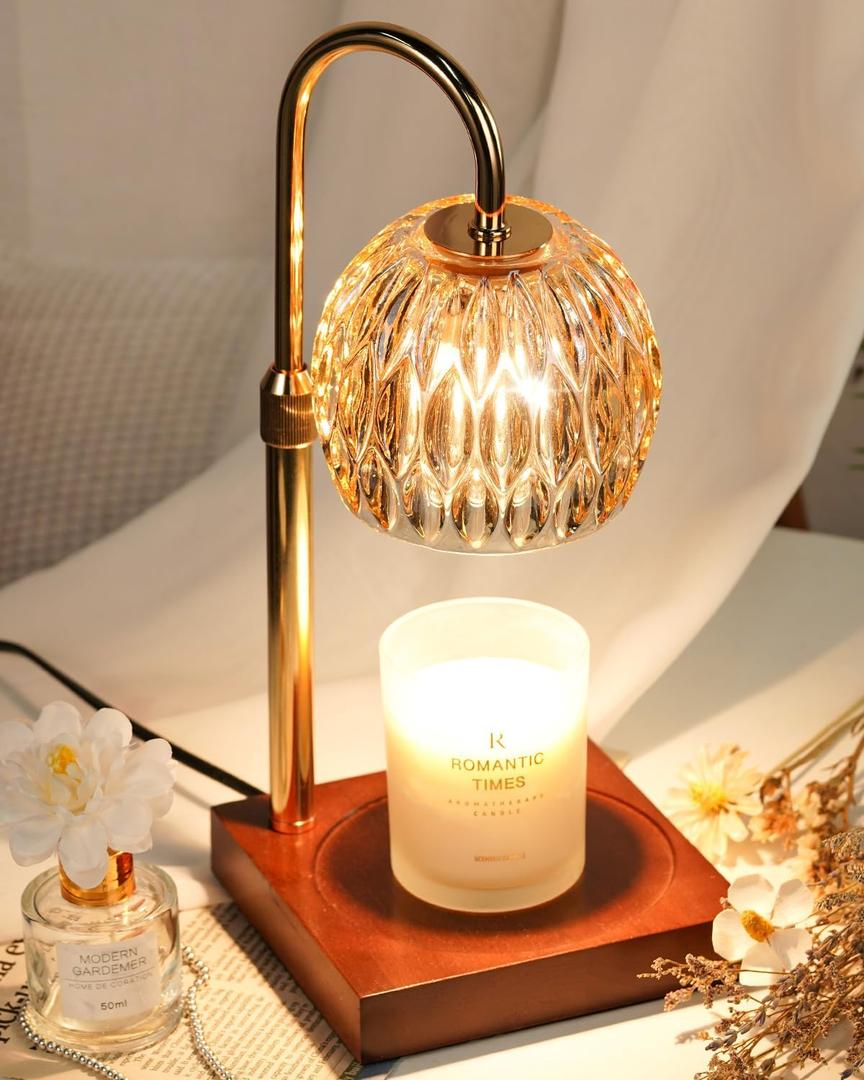 Candle Warmer Lamp, Wax Melter Warmer with Adjustable Height & Timer, Birthday Gifts for Women Mom, Christmas Gifts, House Warming New Home Office Decor for Jar Candles (Crystal)
