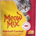Meow Mix Hairball Control Dry Cat Food for Adult Cat, 6.3 lb. Bag, BBD: AUG 10/2027