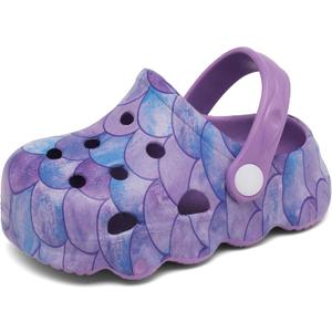 INMINPIN Kids Cute Clogs Cartoon Garden Shoes Boys Girls Slides Slippers Indoor Outdoor Children Water Shower Beach Pool Sandals (13-14 Little Kid, Purple)