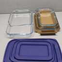 8-Piece Deep Glass Baking Dish Set with Plastic lids,Rectangular Glass Bakeware Set with Lids, Baking Pans for Lasagna, Leftovers, Cooking, Kitchen, Freezer-to-Oven and Dishwasher, Blue