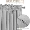 100% Blackout Shield Linen Blackout Curtains for Bedroom 84 Inches Long, Back Tab/Rod Pocket Living Room Drapes, Thermal Insulated Blackout Curtains 2 Panels Set, 50" W x 84" L, Grey