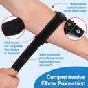 Tennis Elbow Brace - Adjustable Golfers Elbow Strap with Compression Pad - Cubital Tunnel & Tendonitis Support - Athletic Arm Bands for Golf & Weightlifting for Men, Women - 3 Strap Sizes Included