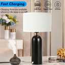 MoMyofdy 22-inch Tall Table Lamps - Set of 2 Black & White Touch Control 3-Way Dimmable Lamps with USB A+C Ports for Bedroom or Living Room