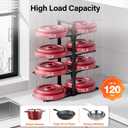 MUDEELA Pots and Pans Organizer under Cabinet 20.8" Height, Heavy Duty Adjustable Pot Pan Organizers inside Cabinet, 8-Tier Kitchen Cabinet Organizers and Storage for Big Stockpots, Heavy Cookware