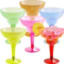 JOYIN 36 Packs Plastic Margarita Glasses Cups 12 oz Disposable Cinco De Mayo Fiesta Party Decoration for Fun Taco Party Supplies, Neon Cocktail Cups, Mexican Theme for Carnivals