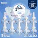 Glade PlugIns Refills Air Freshener, Scented and Essential Oils for Home and Bathroom, Clean Linen, 6.7 Fl Oz, 10 Count