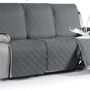 VANSOFY Waterproof Recliner Couch Covers, Sofa Covers 1-Piece Washable Reclining Sofa Cover Non-Slip Furniture Protector with Elastic Straps Pocket for Dogs, Pets (Dark Gray, 3 Seater)