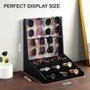 5-Tier Sunglasses Organizer, Sunglass Holder Stand Display Rack Holds 16 Pairs, Multi-Purpose Storage for Eyeglasses, Watches, Perfumes, For Desk, Dresser, Nightstand (Black)