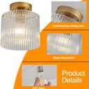Modern Semi Flush Mount Ceiling Light, Industrial Clear Glass Ceiling Light Fixture, Crystal Ceiling Lamp, Modern Ceiling Lamps, Farmhouse Light for Entryway Hallway Kitchen Dining Room