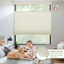 MiLin Cordless Top Down Bottom Up Cellular Shades Color-Matched Window Treatments Cellular Blinds for Windows Honeycomb Design Blinds & Shades (Blackout Creamy, 29" W x 64" H)