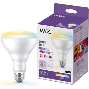 WiZ 65W BR30 Tunable White LED Smart Bulb - Pack of 1 - E26- Indoor - Connects to Your Existing Wi-Fi - Control with Voice or App + Activate with Motion - Matter Compatible