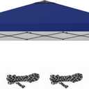 10x10ft Replacement Canopy Top with Air Vent, Waterproof & UV Protection Canopy Tent Top Cover for Straight Leg Canopy Frame - for Outdoor, Patio, Event, Trade Show (Blue, 10x10ft)