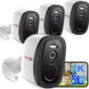 2K Security Cameras Wireless Outdoor 2.4G&5G WiFi, 4Pack Indoor Cameras for Home Security with AI Motion Detection & Siren,Color Night Vision, 2-Way Talk, Waterproof,Cloud/SD，Works w/Alexa