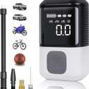 Tire Inflator Air Compressor Portable, Powerfull 150PSI Cordless Easy Operation Rechargeable Auto Tire Pump with Accurate Pressure LCD Display for MPV, Car, E-Bike, Motorcycle, For up to 26 Inch Tire